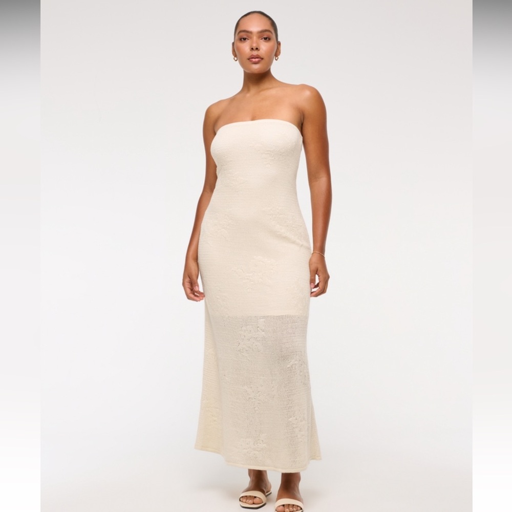 Abercrombie & Fitch Cream Strapless Dress